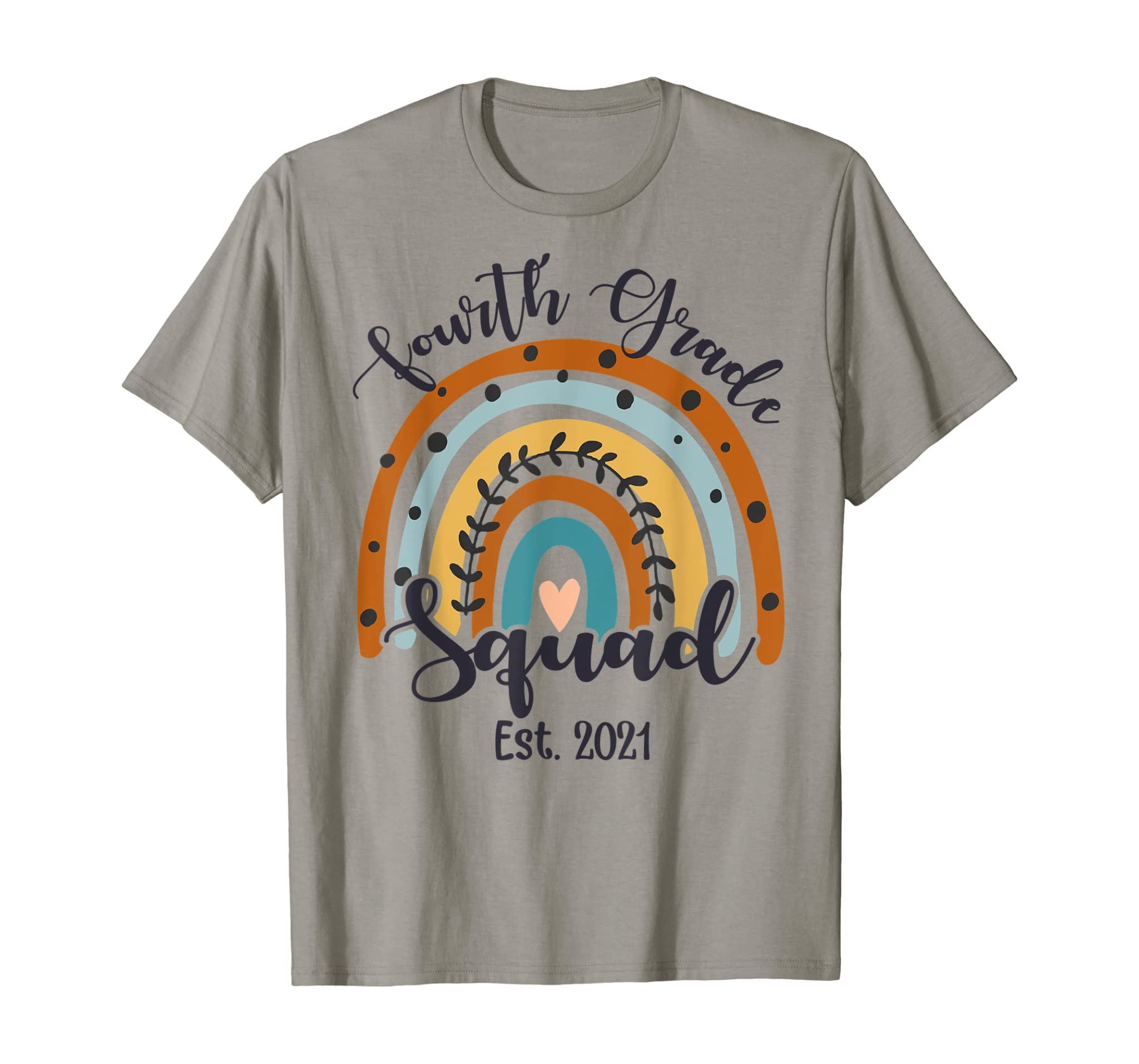 Fourth Grade Squad Student Teacher Boho Rainbow Gift T-Shirt