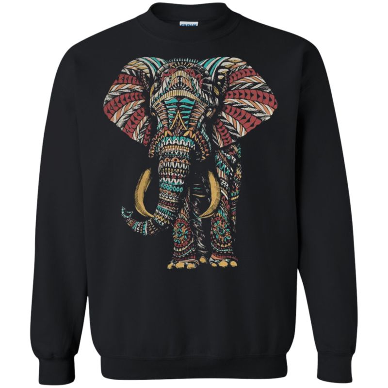 Top sale Riot Society Ornate Elephant G180 Gildan Crewneck Pullover Sweatshirt 8 oz.