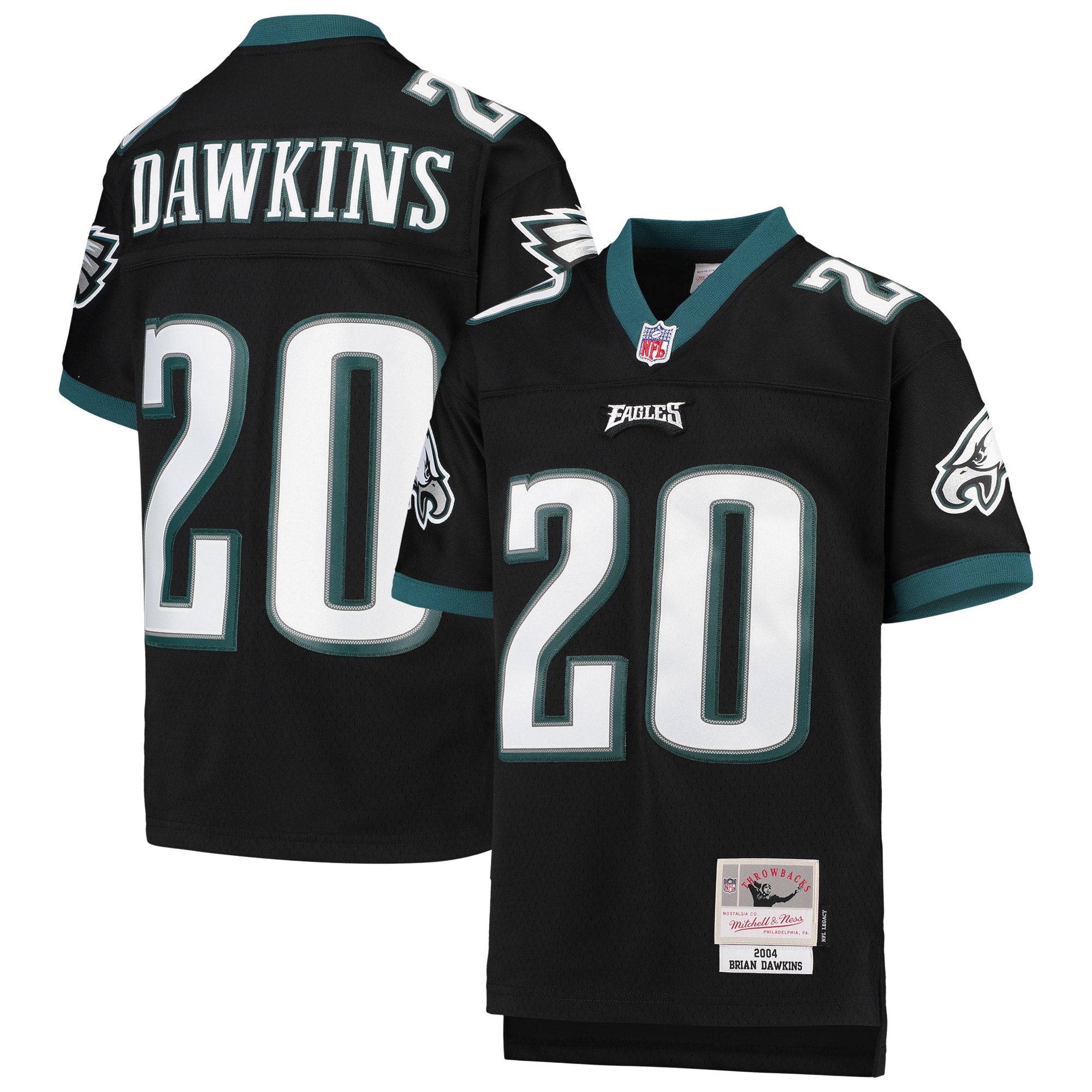 Brian Dawkins Philadelphia Eagles Mitchell & Ness Youth 2004 Legacy Retired Player Jersey – Black