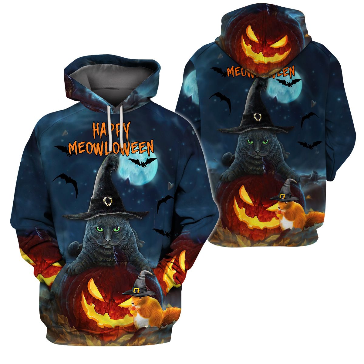 3D All-Over Printed Apparels “Halloween – Happy Meowloween” (Av-Nh103)