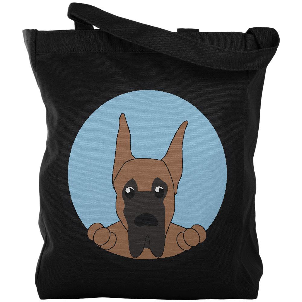 Peeking Puppy Great Dane Canvas Tote Bag