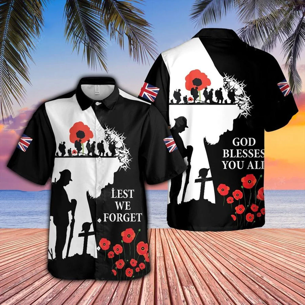 God Blessed You Veteran Silhouette We Black And White Hawaii Shirt Ha66587