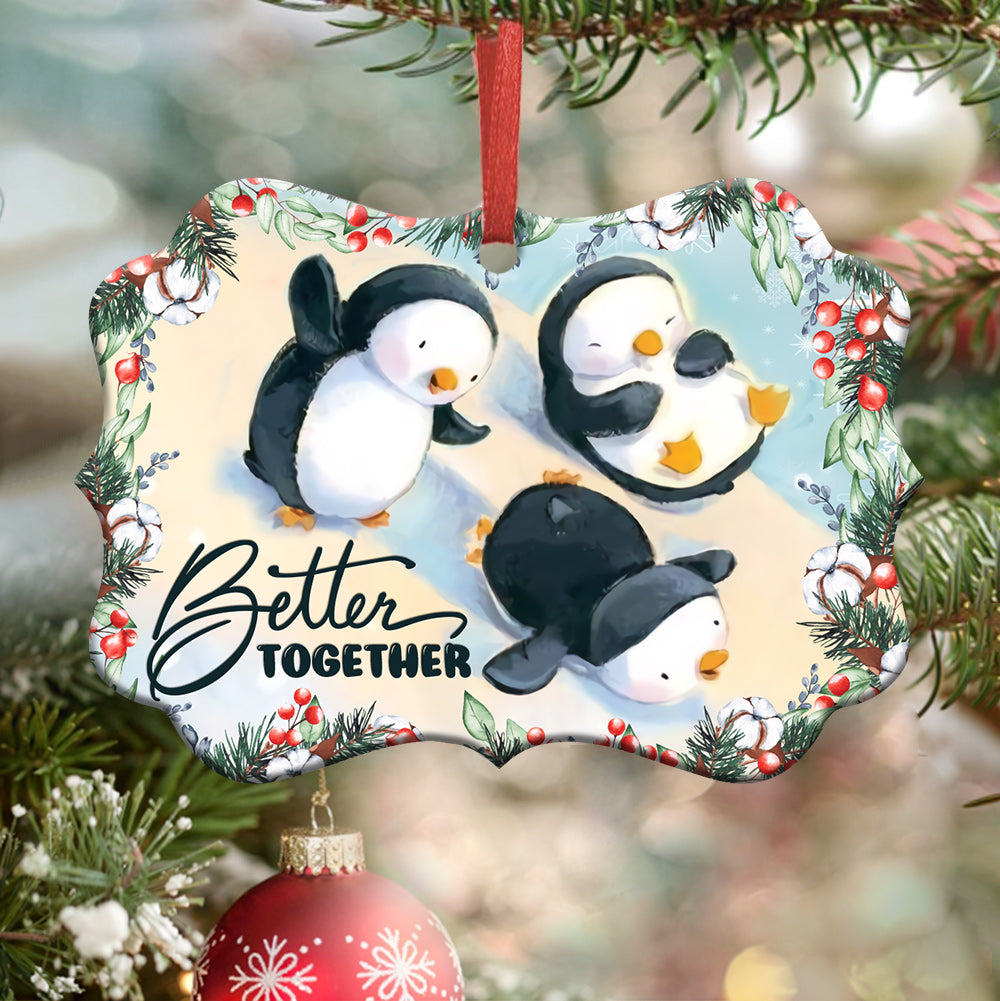 Penguin Bestie Better Together – Horizontal Ornament