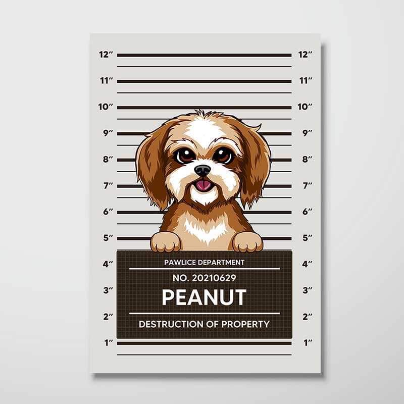 Guilty Cat Dog Crimes Pet Mugshot Personalized Vertical Poster