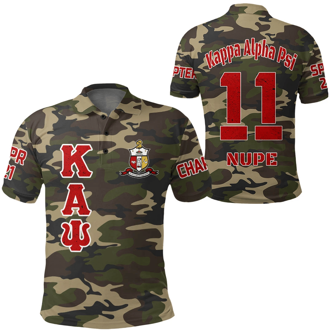 Wonderprint Polo Shirt Personalized Kappa Alpha Psi Camouflage Polo Shirts Lt10