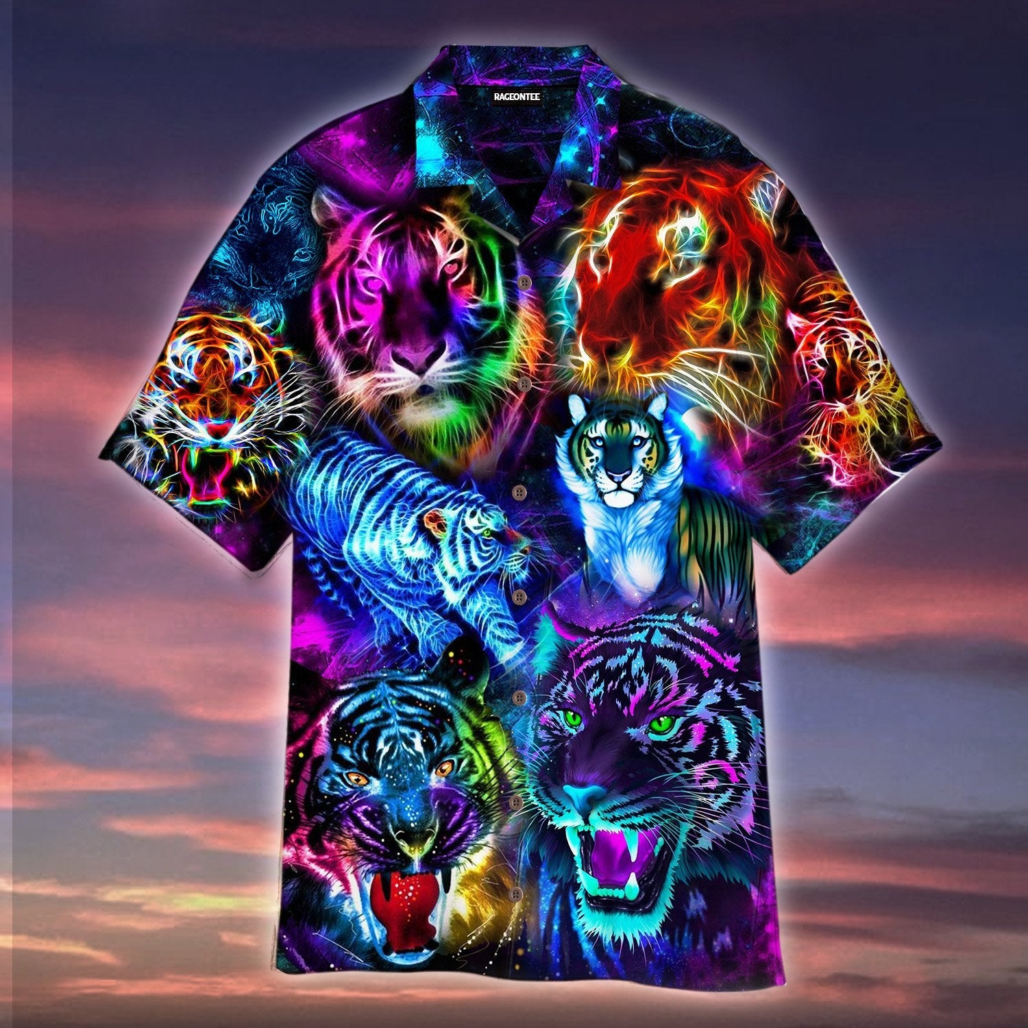 Powerful Galaxy Tiger Hawaii Shirt For Men Women Adult Ha11542