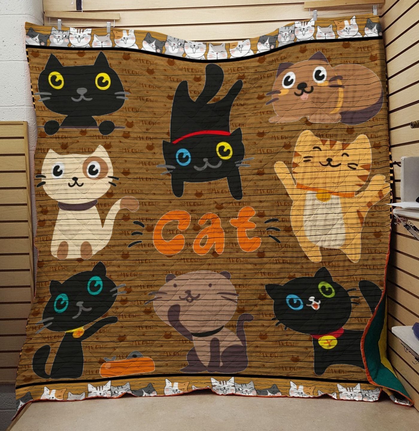 Kitten Pets Cartoon Cats Quilt Blanket