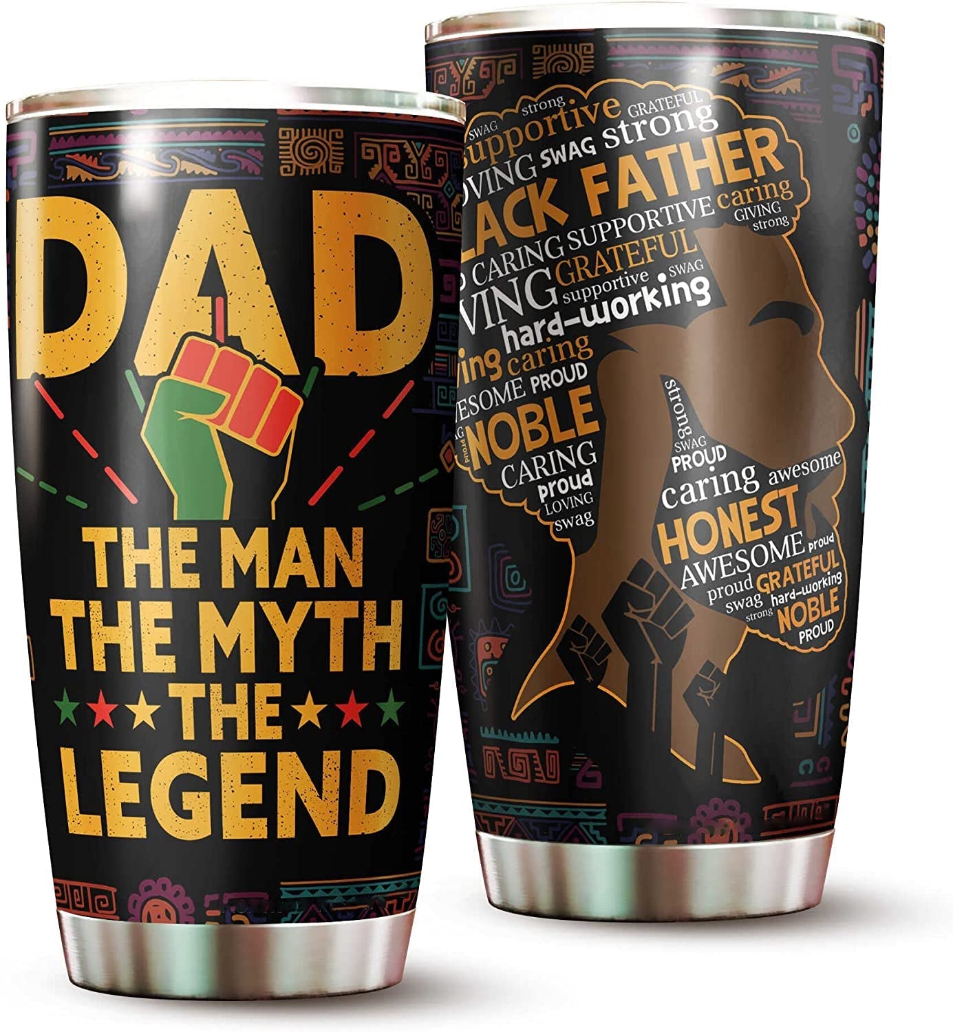 Black Dad The Man The Myth The Legend Tumbler – Black Lives Matter Tumbler For Dad – Birthday Gift For Black Dad From Daughter, Son, Kids – Gift For Dad On Father’S Day, Christmas, Birthday