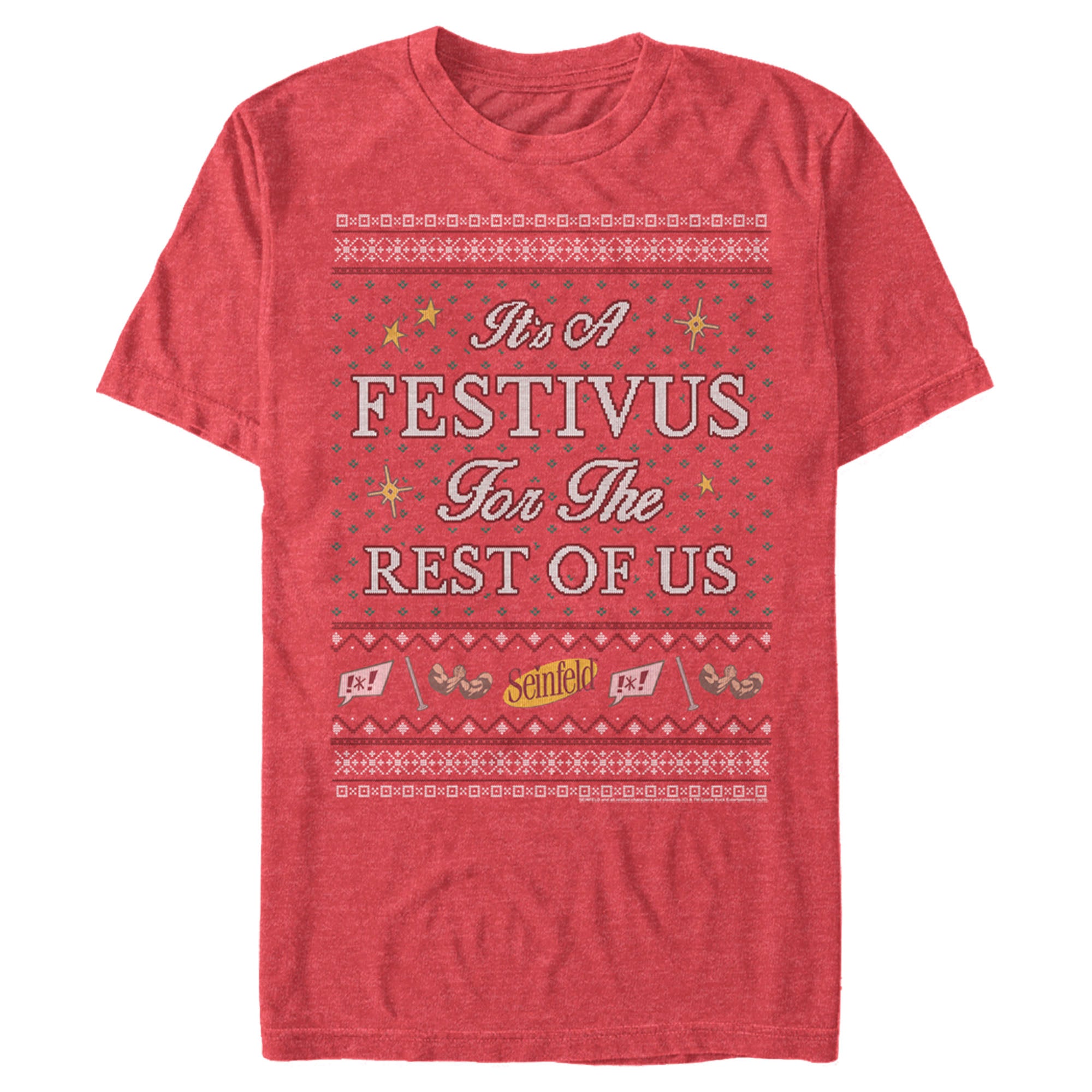 Seinfeld Men’S It’S A Festivus For The Rest Of Us Sweater Print  T-Shirt