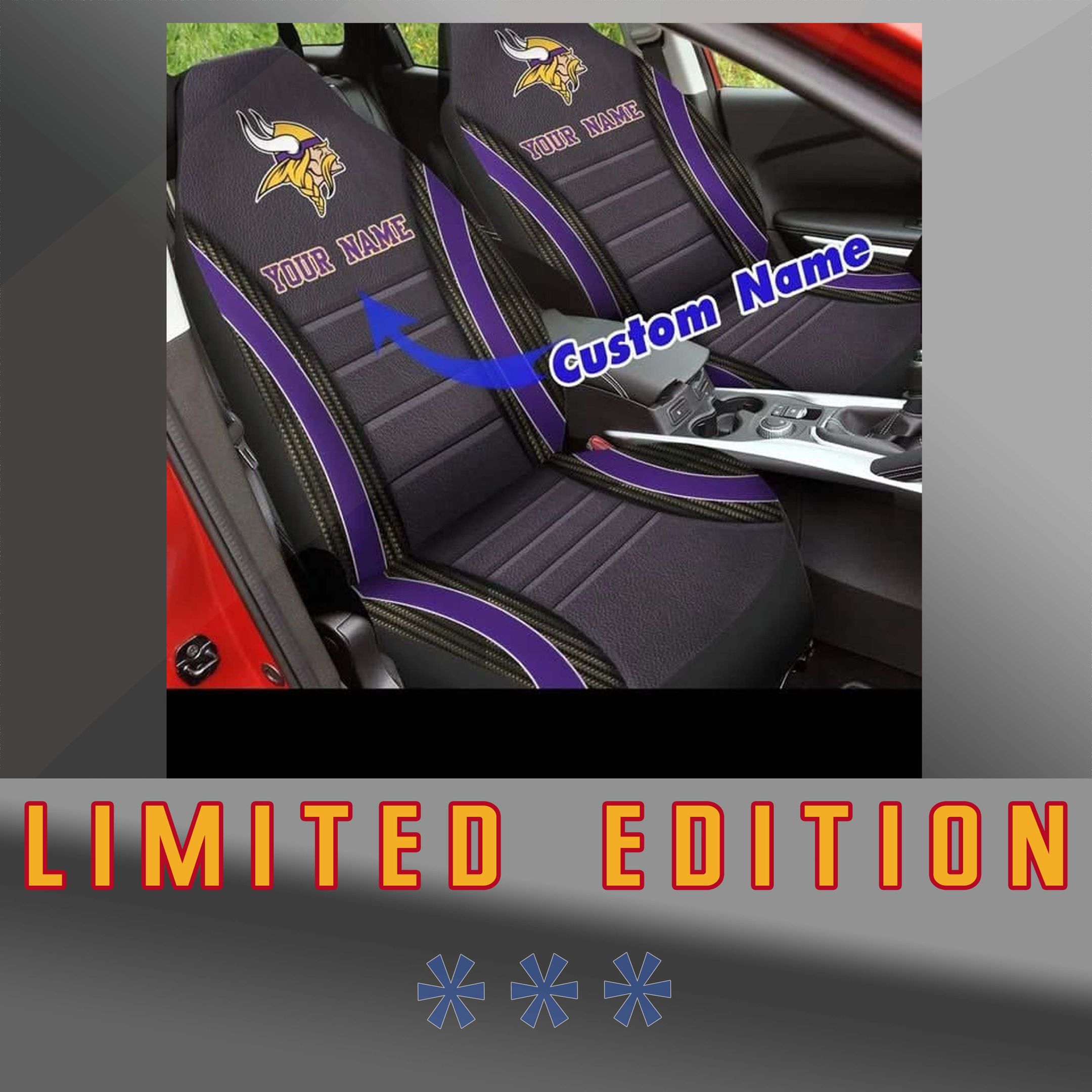 Minnesota Vikings Custom Car Seat Covers (Set Of 2)