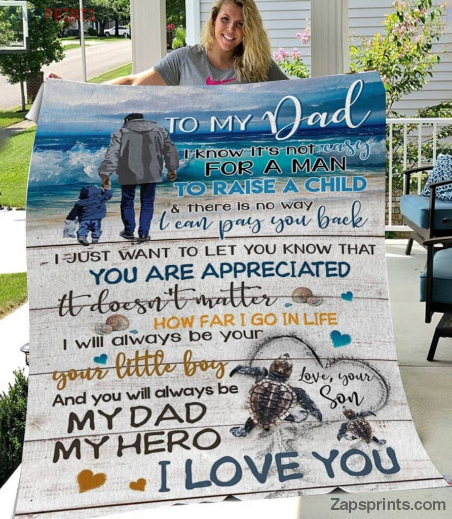 Gift For Dad  – To My Dad – My Dad My Hero – Son Gift To Dad – Blanket
