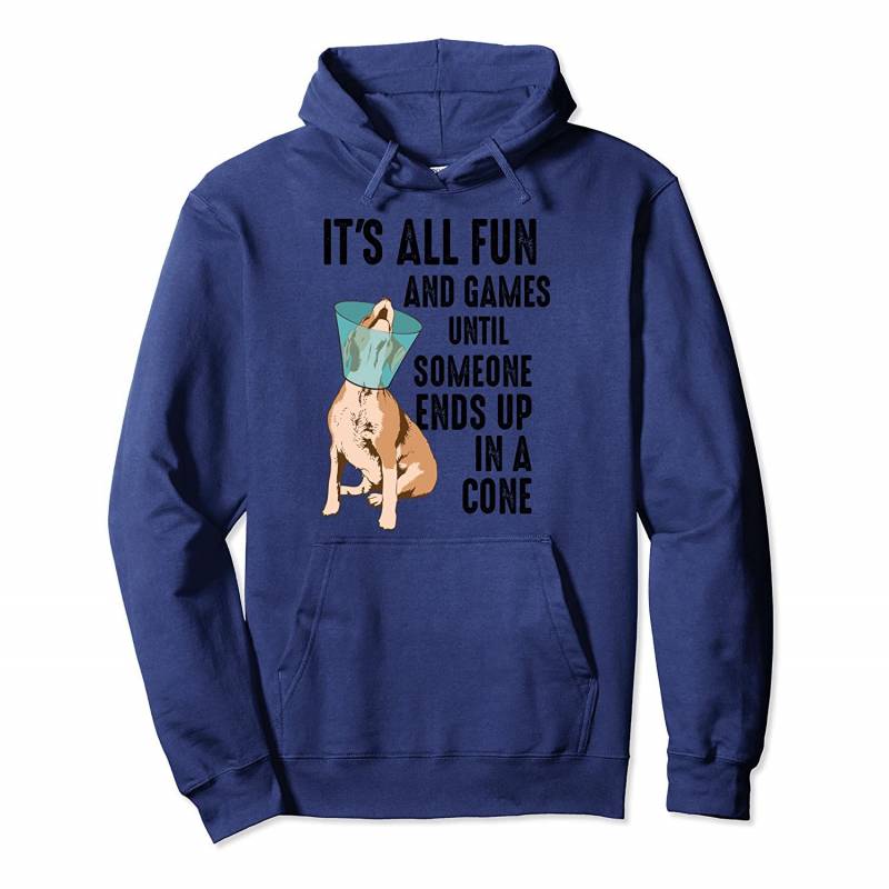 Cool Fun And Games Dog In Cone | Funny Pet Puppy Owner Gift Pullover Hoodie, T Shirt, Sweatshirt