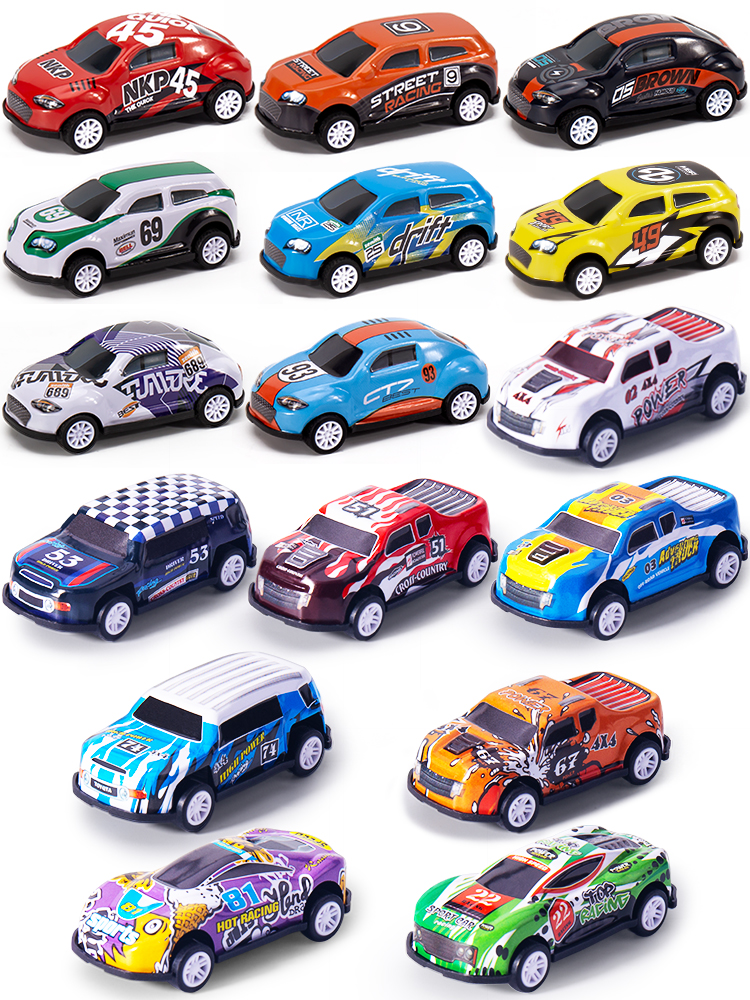 8Pcs/Set Children’s Alloy Car Pull Back 1/64 Diecast Kids Metal Action Model Cars Hot Educational Toy For Boy Gifts alx