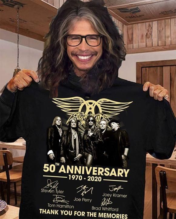 Aerosmith 50Th Anniversary All Members Signature For Fan Shirt Tshirt Hoodie Sweater