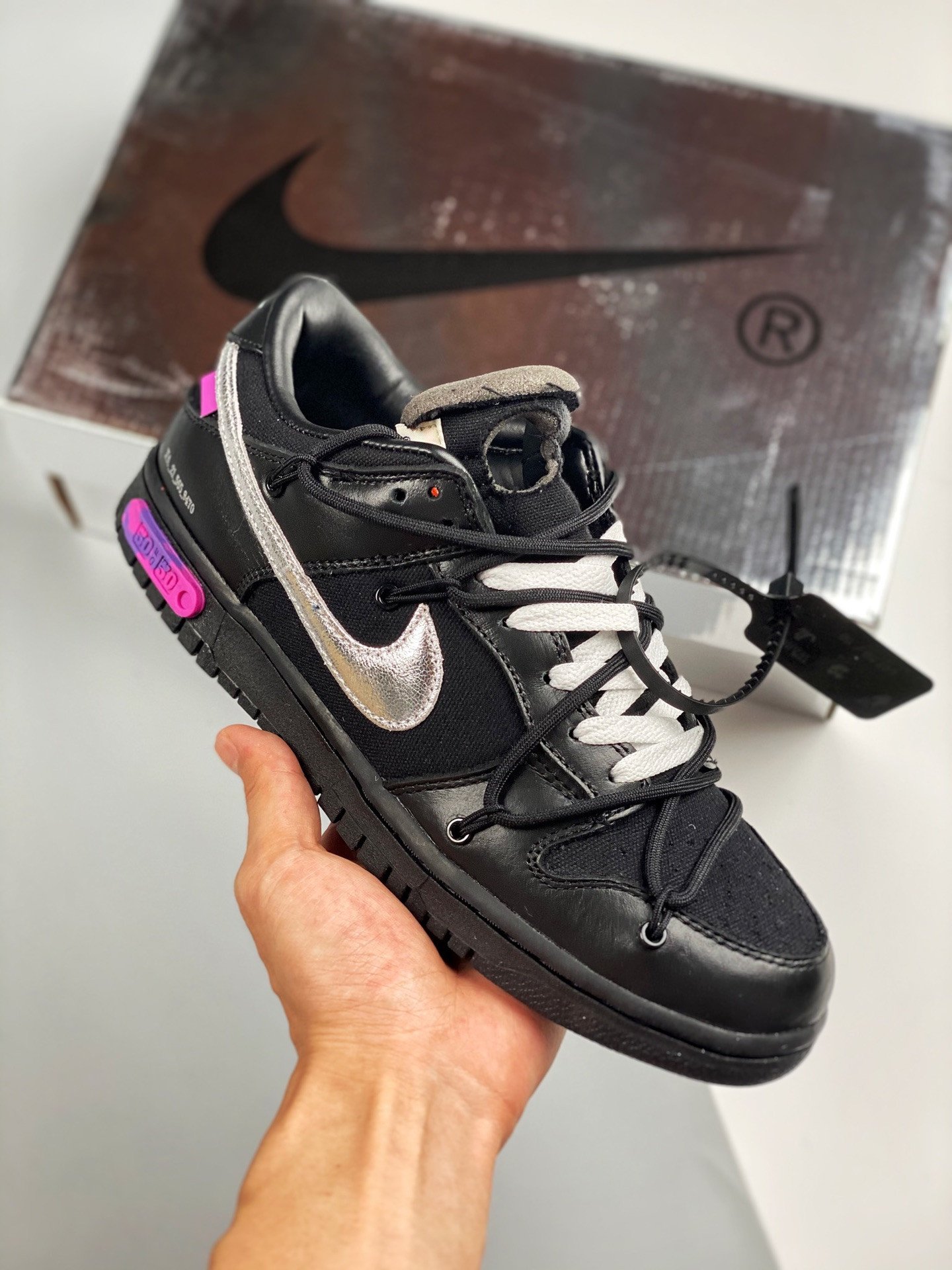 Off-White x Nike Dunk Low The 50 Black Silver 5338930