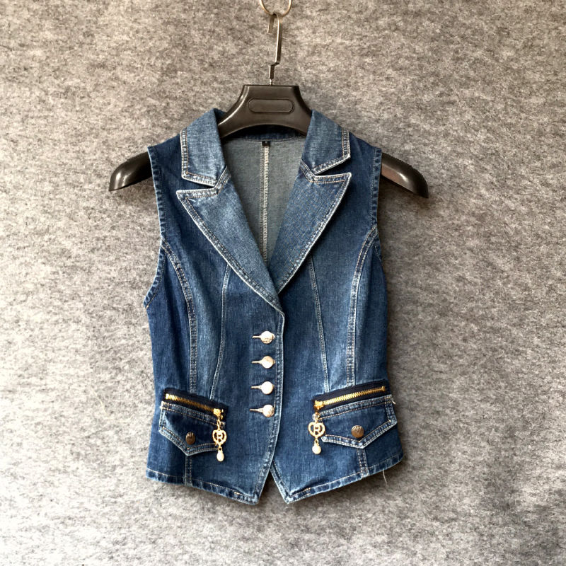 Women Jdenim Sleeveless Vest 2021 New Ladies Spring Summer Short Cowboy Vest Lady Korean Vest Coat Fashion Maiden Waistcoat Tops alx