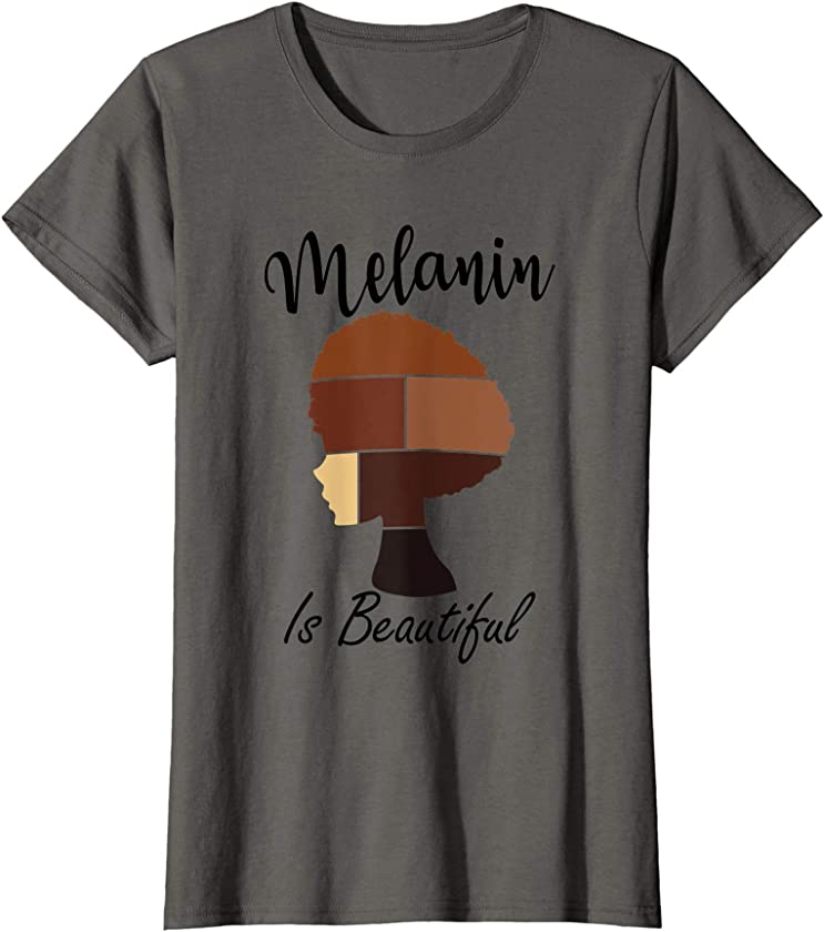 Womens Black Pride T-Shirt – Melanin Is Beautiful Silhouette Tee