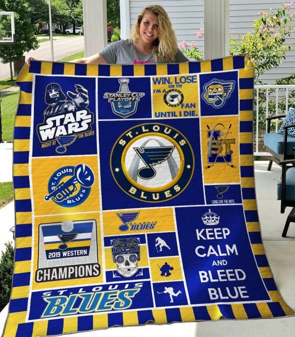 St. Louis Blues 3D Quilt Blanket, Fleece Blanket