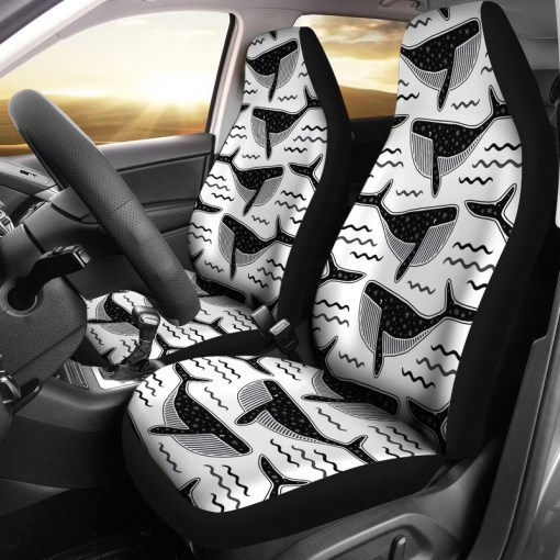 Black Whale Pattern Universal Fit Car Seat Covers 2041