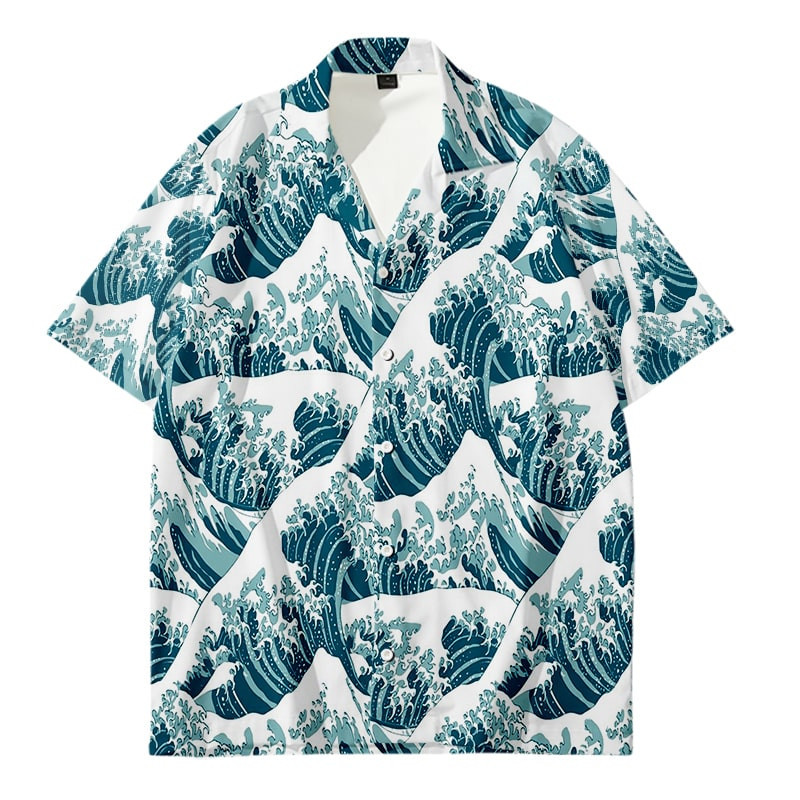 Waves Of Kangava Premium Brushhed Pattern Casual Short Sleeve Hawaii Shirt Ha93876