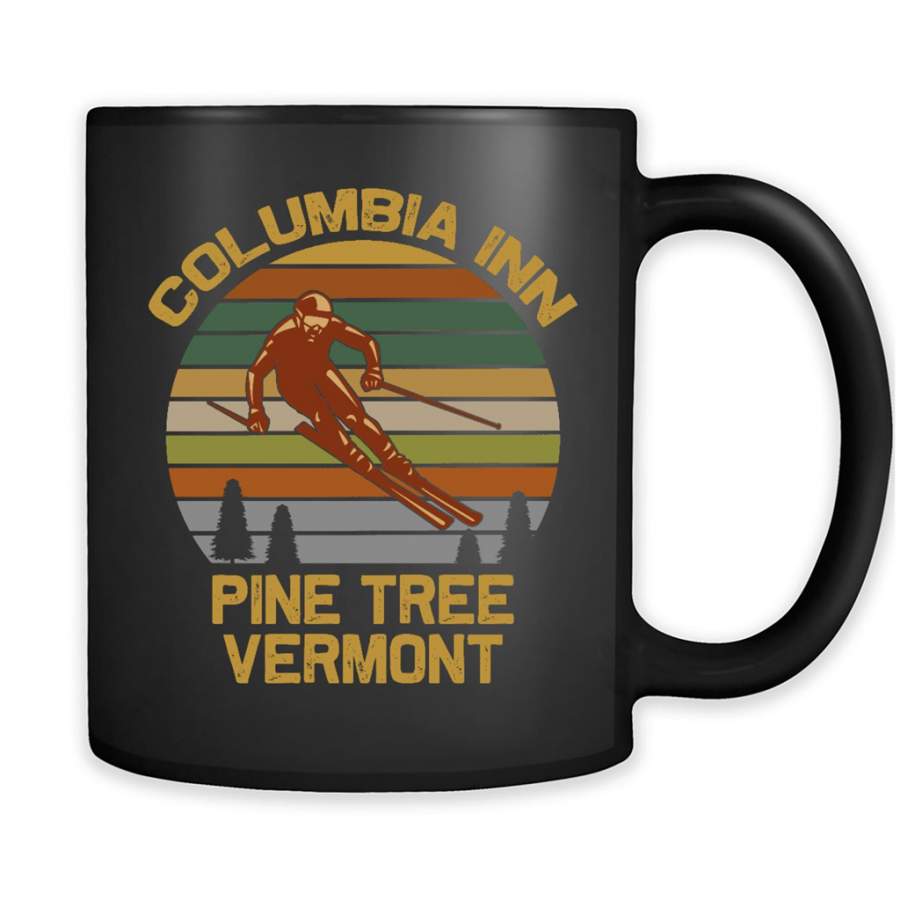 Columbia Inn Pine Tree Vermont, Classic Vintage Retro Design – Full-Wrap Coffee Black Mug