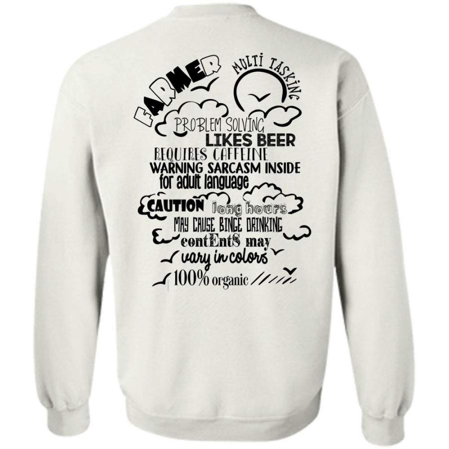 I Love Farming T Shirt, Farmer Multitasking Problem Solving Likes Beer Sweatshirt