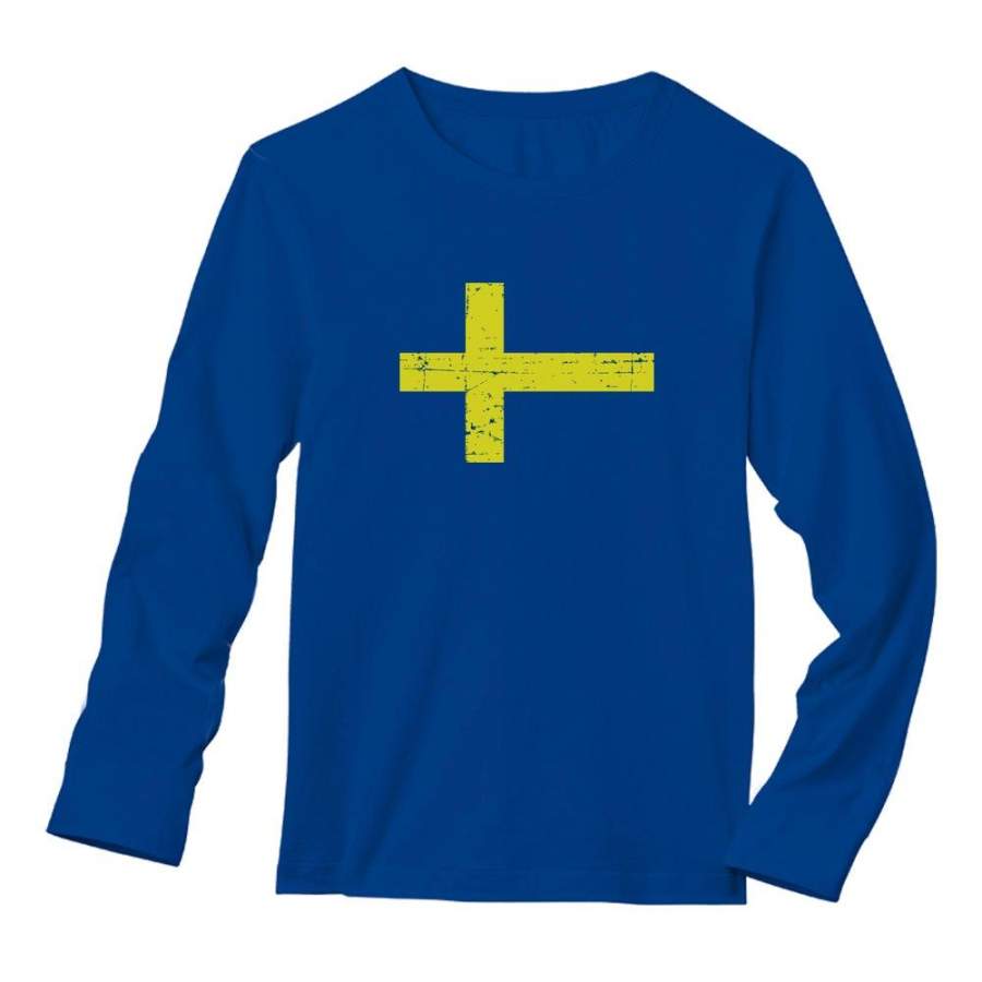 Vintage Sweden Flag Long Sleeve T-Shirt