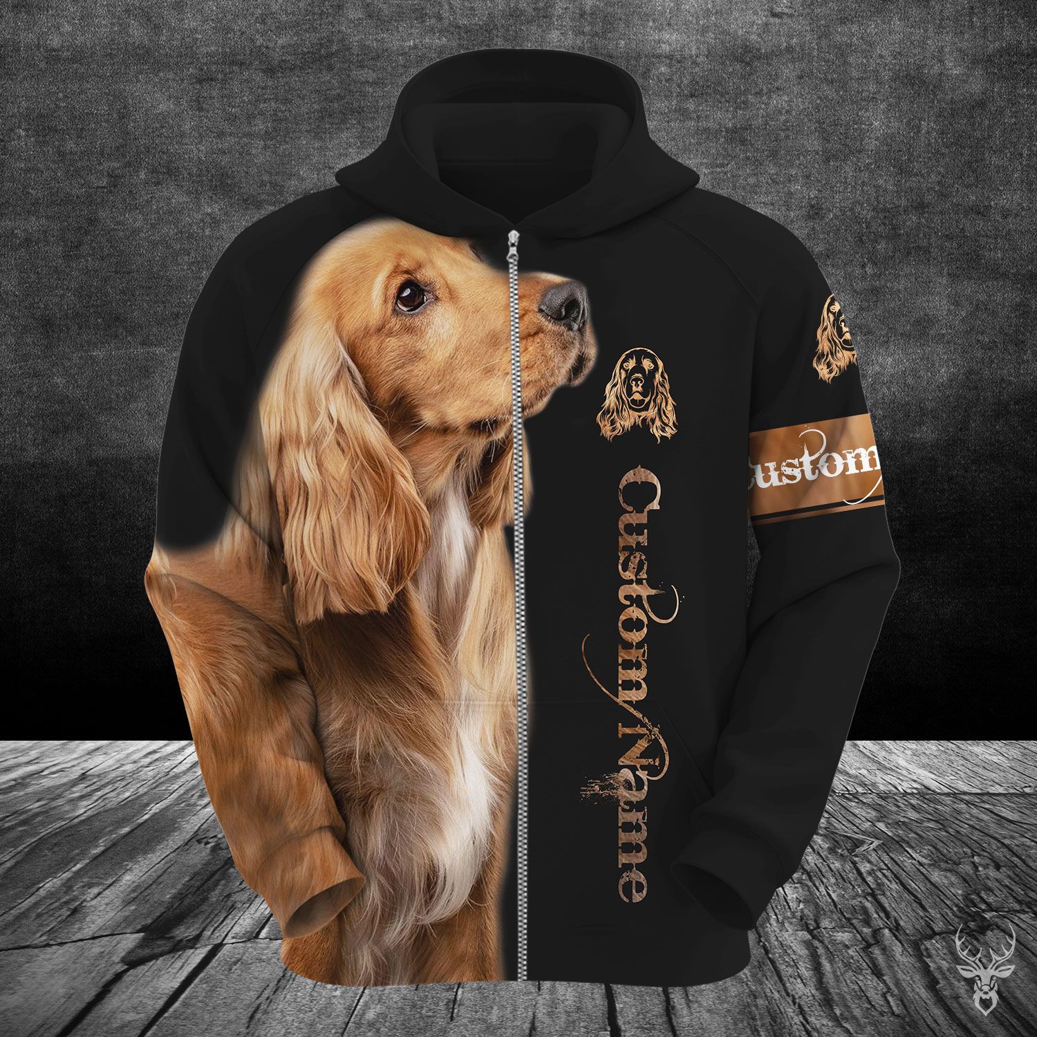 Cocker Spaniel Custom Name Hoodie QQ NXD012009M97BX