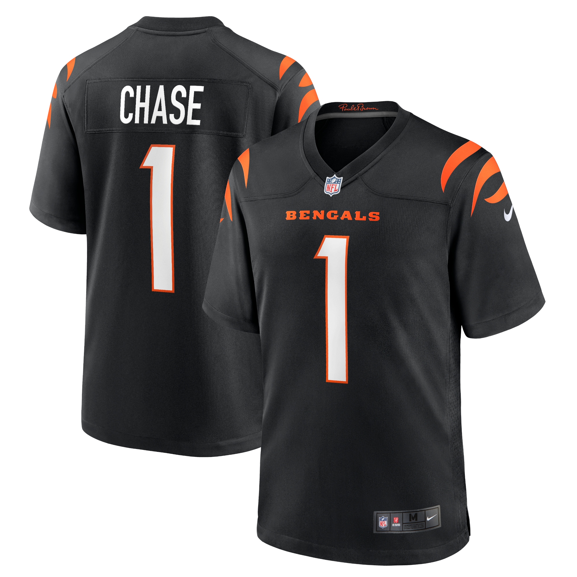 Men’s Cincinnati Bengals Ja’Marr Chase Black 2021 NFL Draft First Round Pick No. 5 Game Jersey