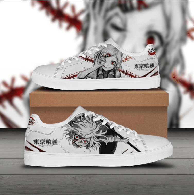 Juuzou Suzuya Tokyo Ghoul Low top Leather Skate Shoes, Tennis Shoes, Fashion Sneakers L98