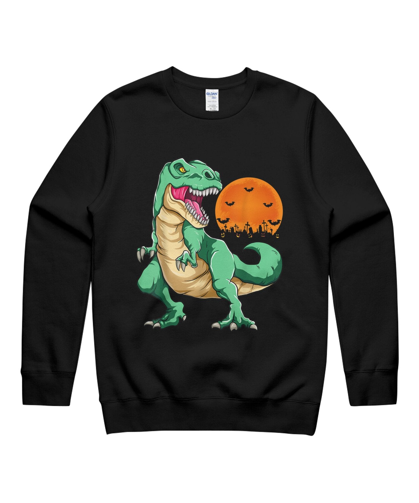 T-Rex Halloween Dinosaur Boys Pumpkin Jackolantern Girl Kids Halloween Unisex Crewneck Sweatshirt