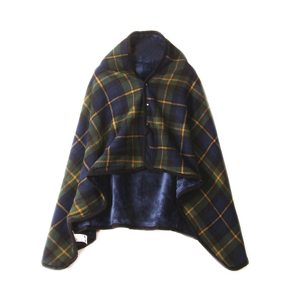 Wearable Plaid Fleece Blanket With Button Polyester Thicken Winter Warm Throws Blanket on Sofa Bed Travel Portable Shawl Blanket alx