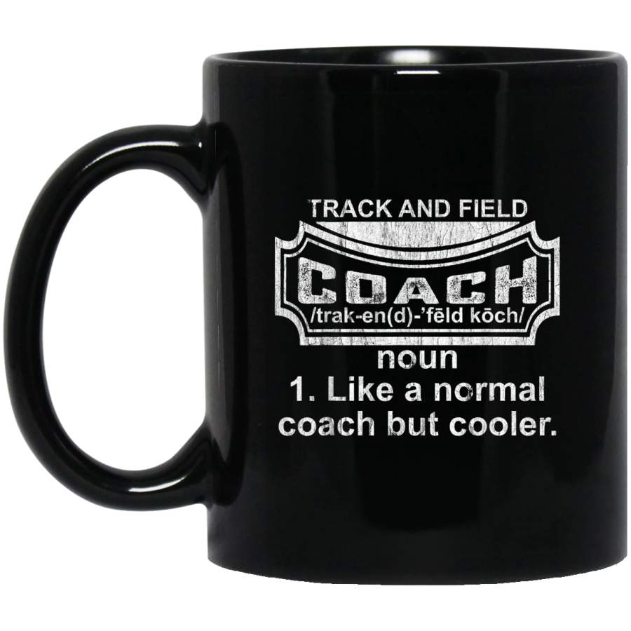 Distressed Vintage Track and Field Coach Definition Noun Black Mug