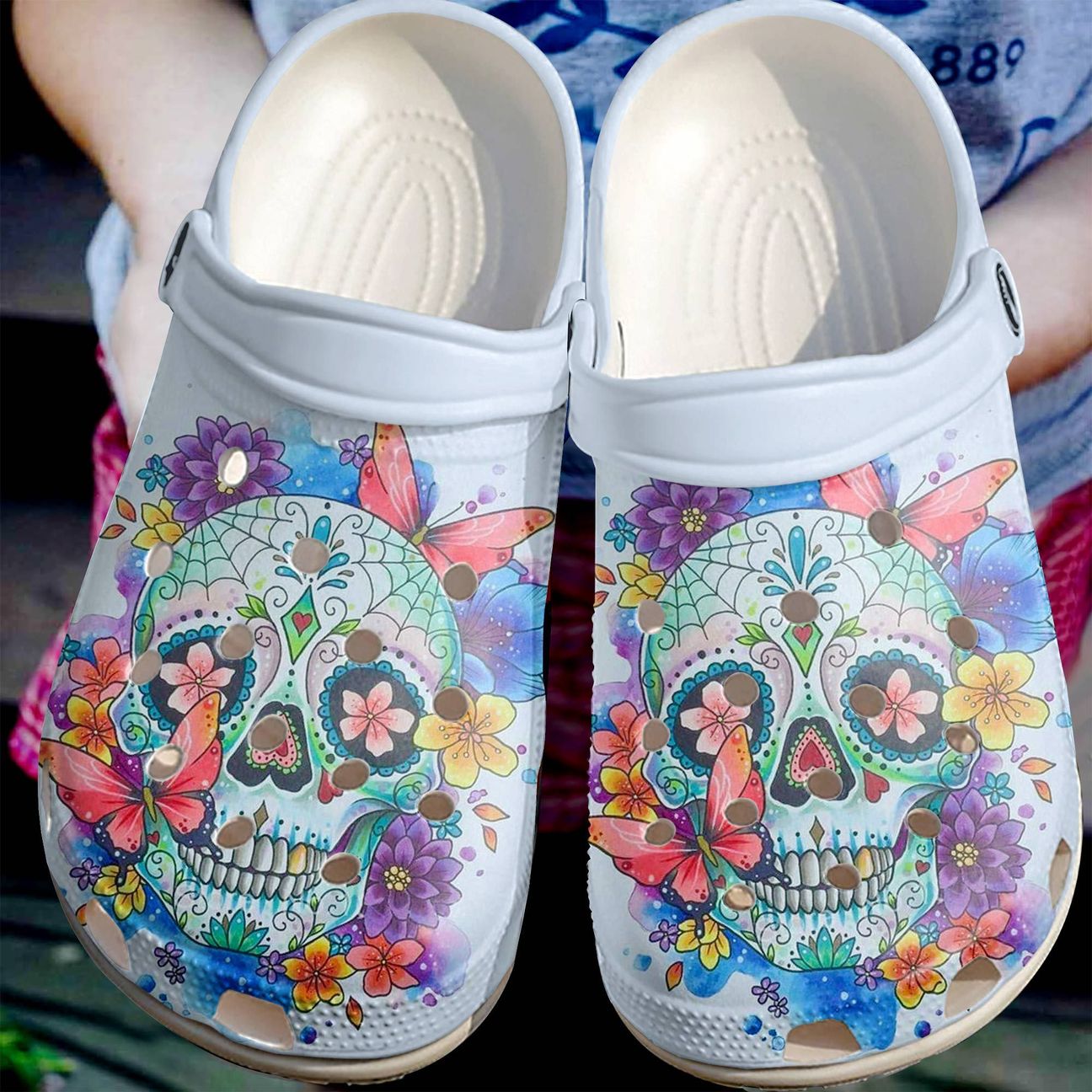 Skull Personalized Clog, Custom Name, Text, Color, Number Fashion Style For Women, Men, Kid, Print 3D Sweet Sugar Skull