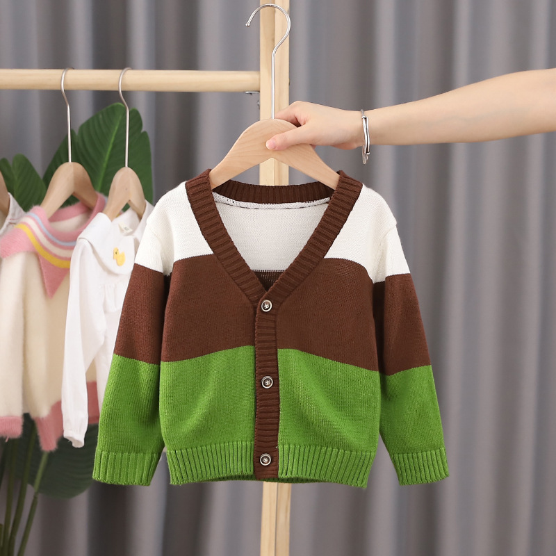 Baby Clothes 2020 New Children Sweater Boys Cardigan Color Matching Jacket Christmas Sweater Winter Coat Children Clothing 5 Age alx