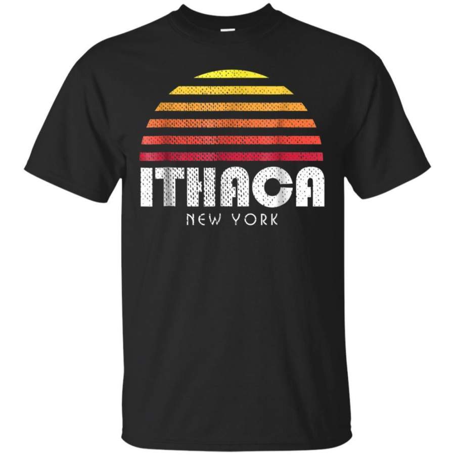 AGR Ithaca New York Tshirt  Retro Vintage Sunset Jaq T-shirt