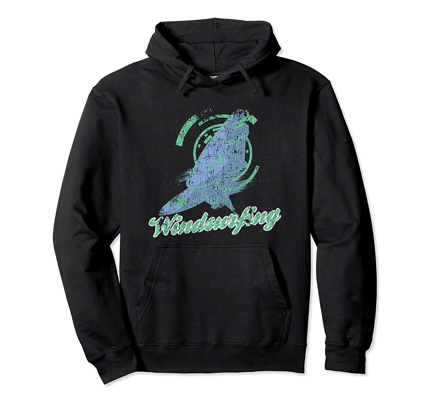 Windsurfing, California Windsurfer Vintage Style Retro Pullover Hoodie, T-Shirt, Sweatshirt, Tank Top, Racerback, Dolman