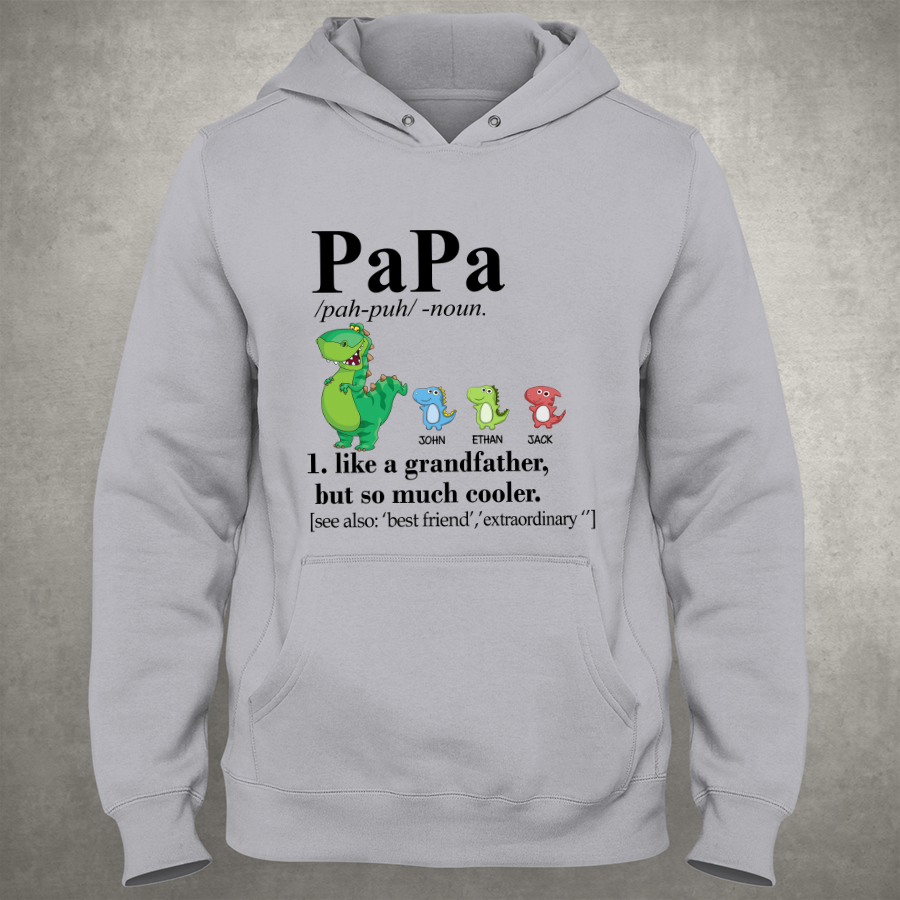 Papa Definition Kids Names Saurus Hoodie