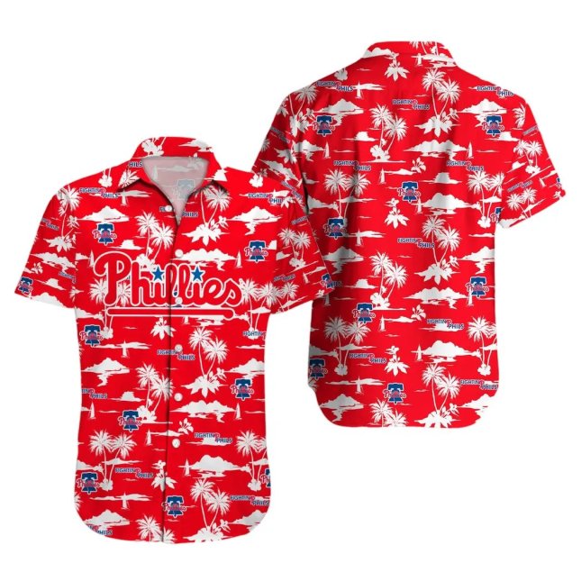 Philadelphia Phillies Hawaiian Shirt Coastal Breeze Design