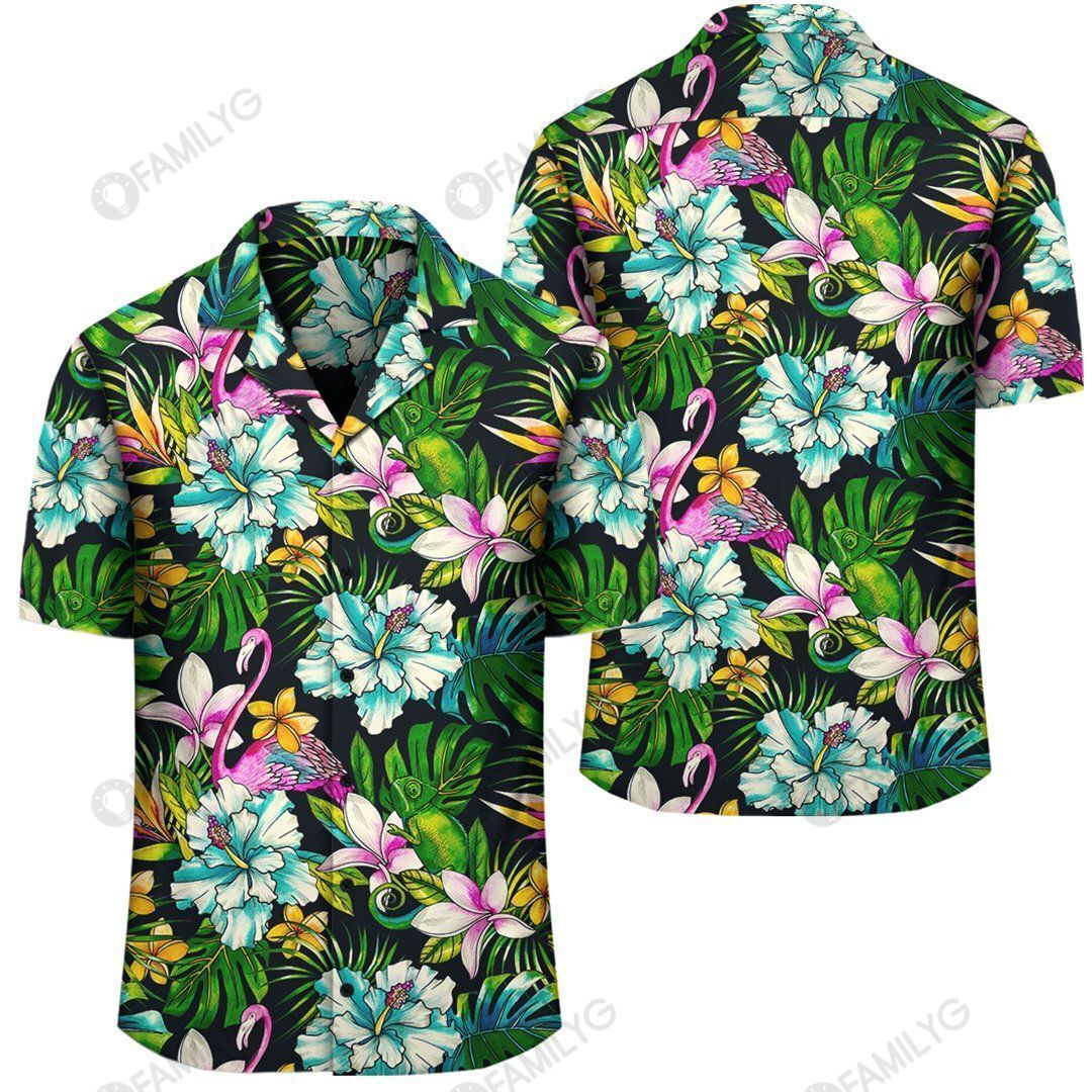 Animals And Tropical Flowers Hawaiian Shirt Summer Hawaiian For Men, Women, Couple