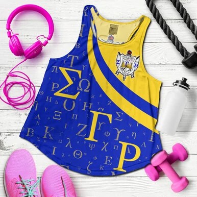 Sigma Gamma Rho Women Racerback Tank – Sorority Greek Alphabet Symbols Women Racerback Tank