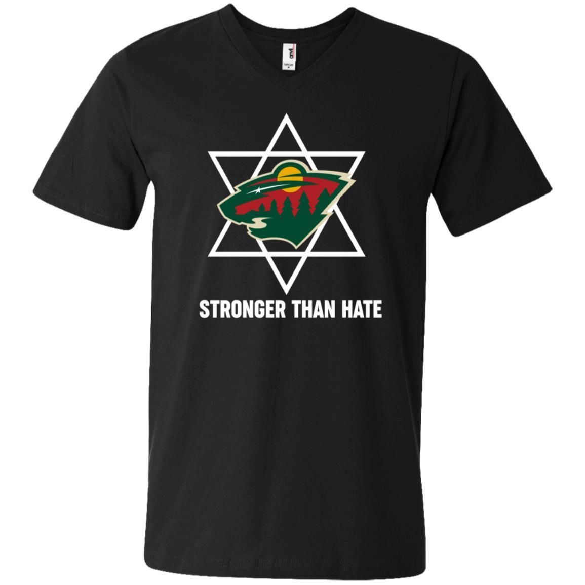 Buy Minnesota Wild With Pittsburgh Stronger Than Hate V-Neck T-Shirt