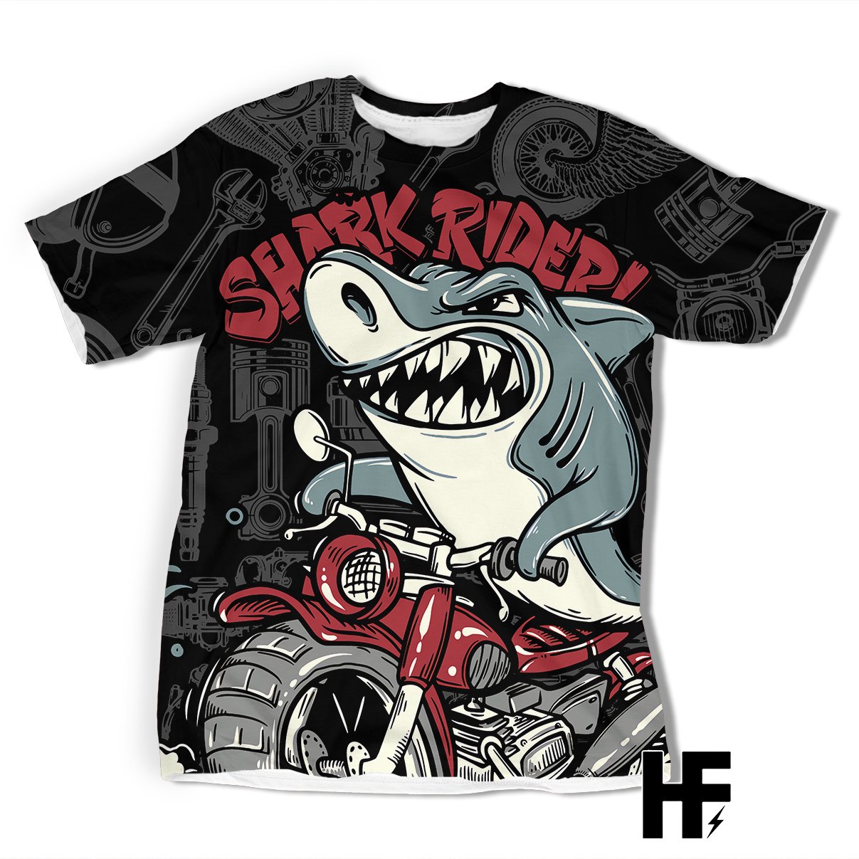 Shark Rider Ez02 1003 All Over T-Shirt