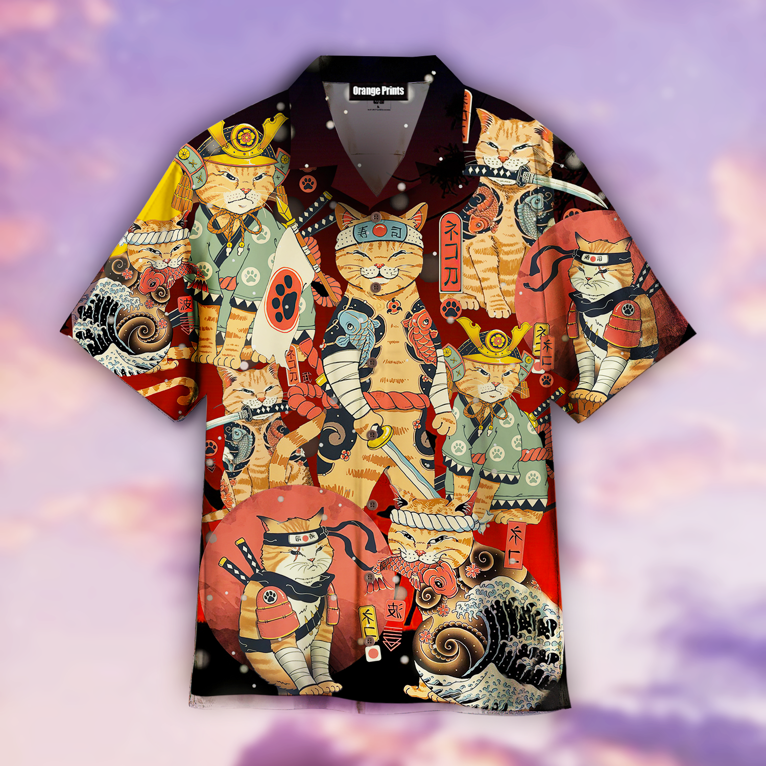 Sushi Samurai Master Cats Hawaiian Shirt