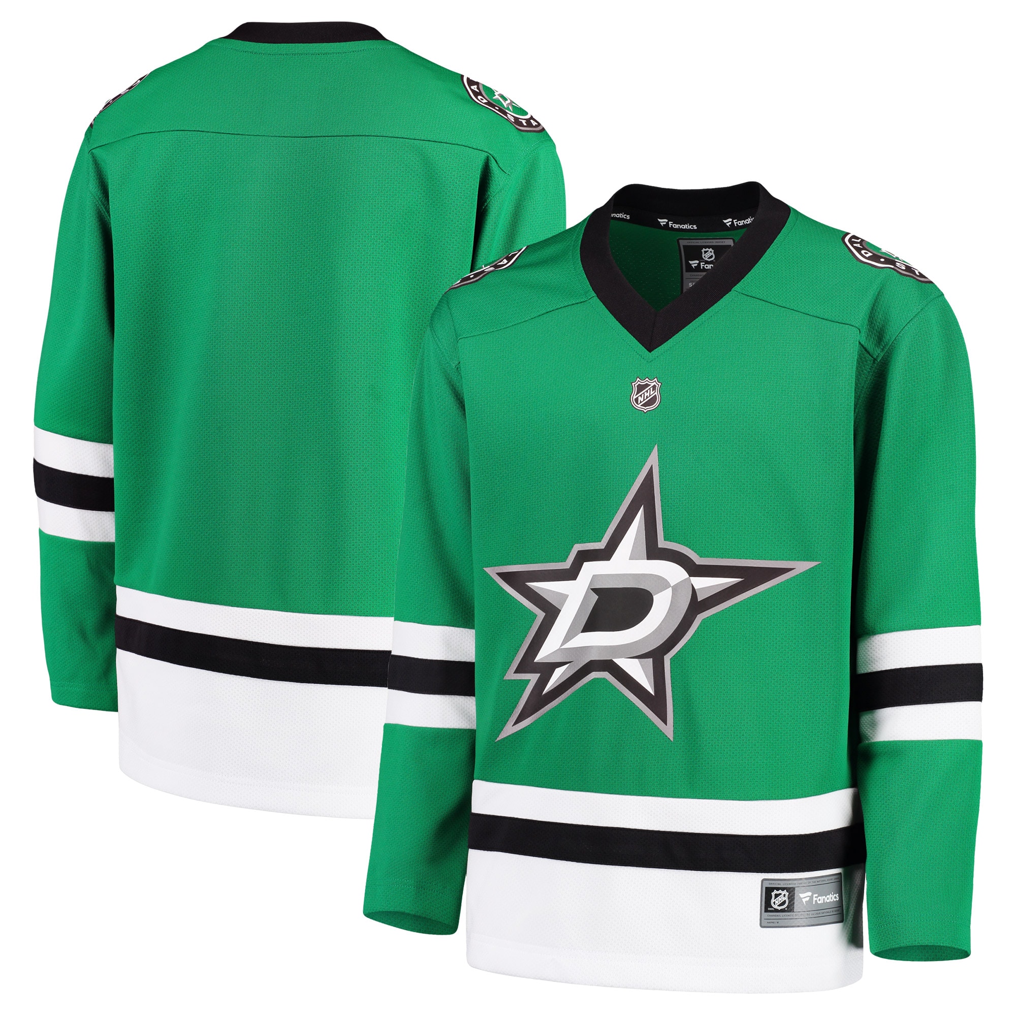 Dallas Stars Branded Youth Home Replica Blank Jersey – Green