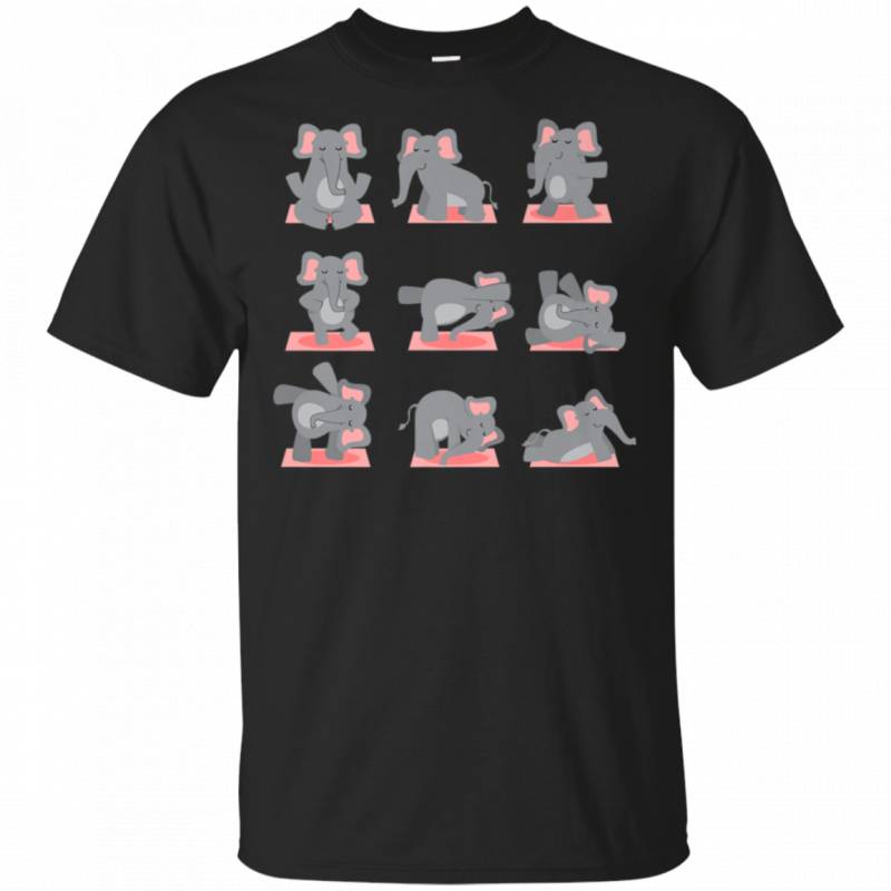 Find Elephant Yoga -Yoga Elephant On Mat-Cool Gifts T-Shirt