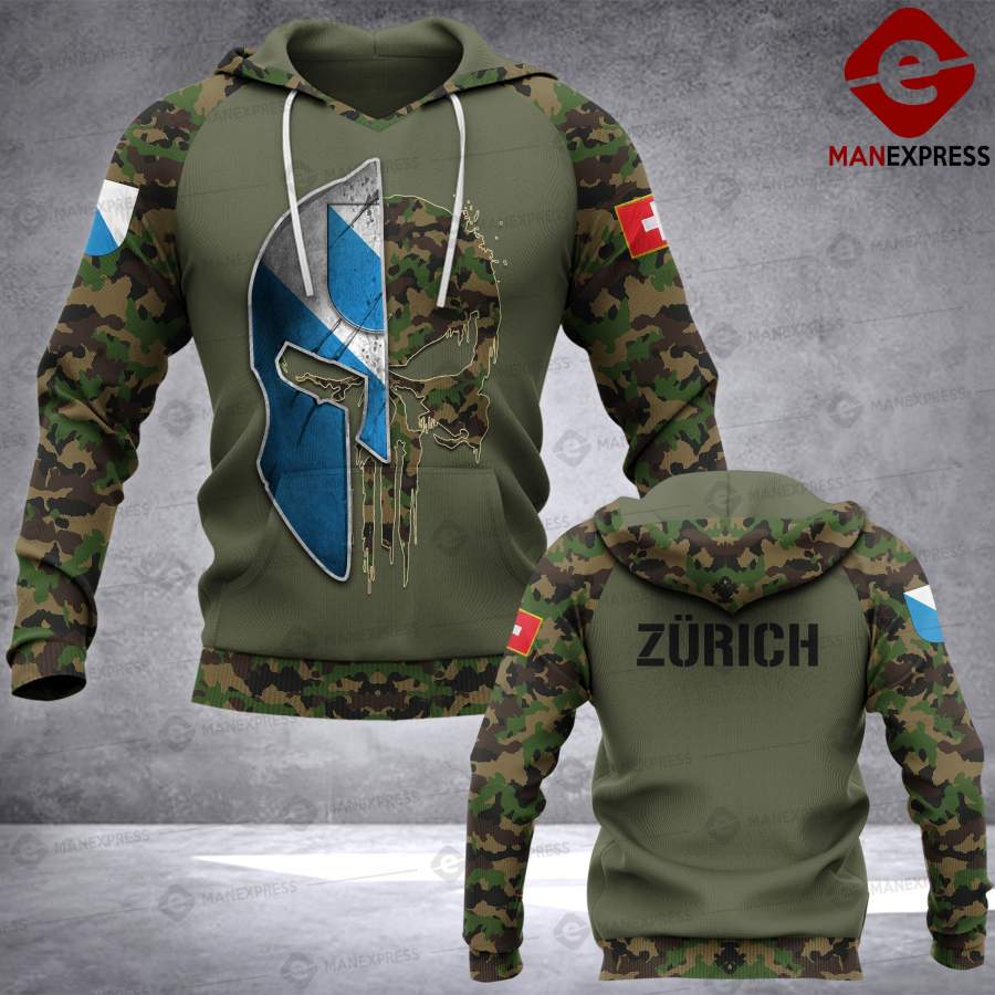 Spartan Zürich – Switzerland Camo army Pns 3D printed hoodie NQA