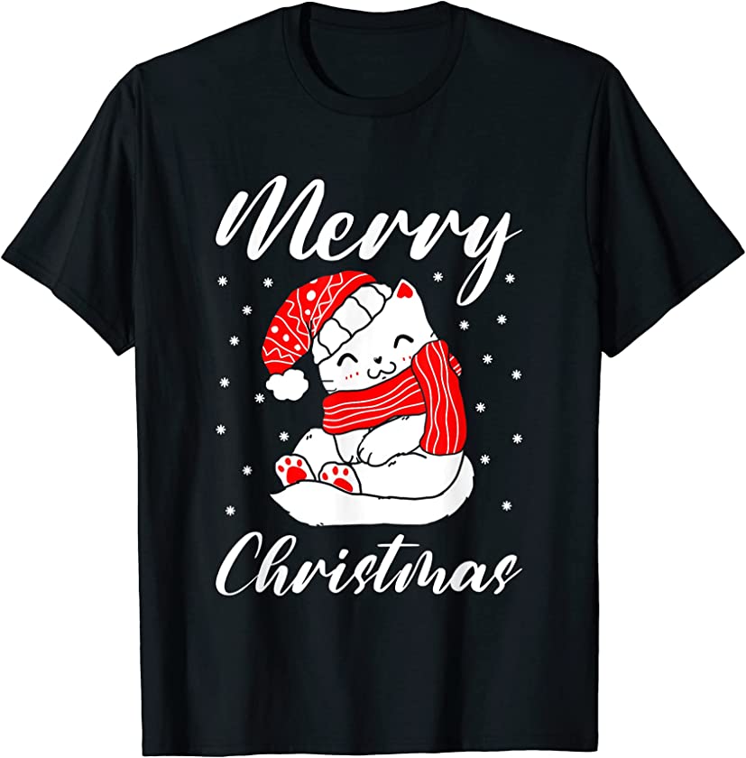 Merry Christmas Santa Claus Kitten Lover Feline Kitten T-Shirt