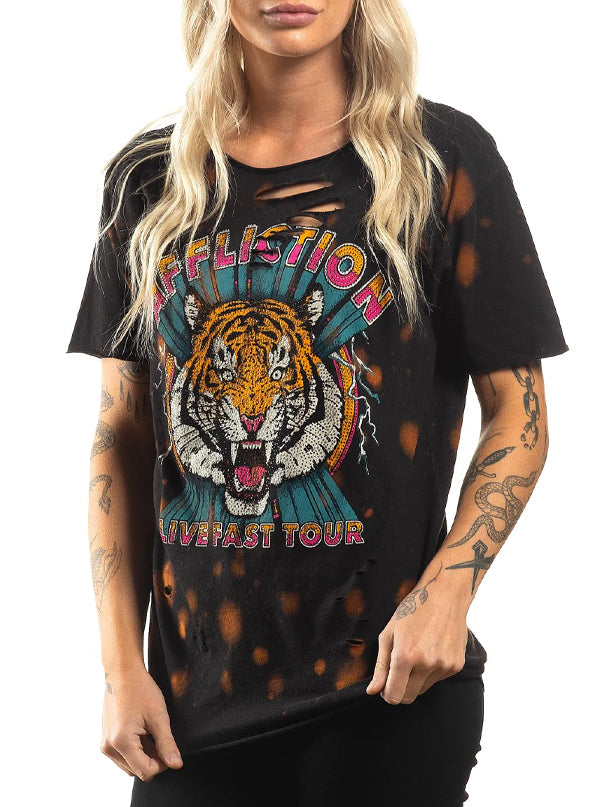 Women’S Rock The Tiger Storm Tee By Affliction