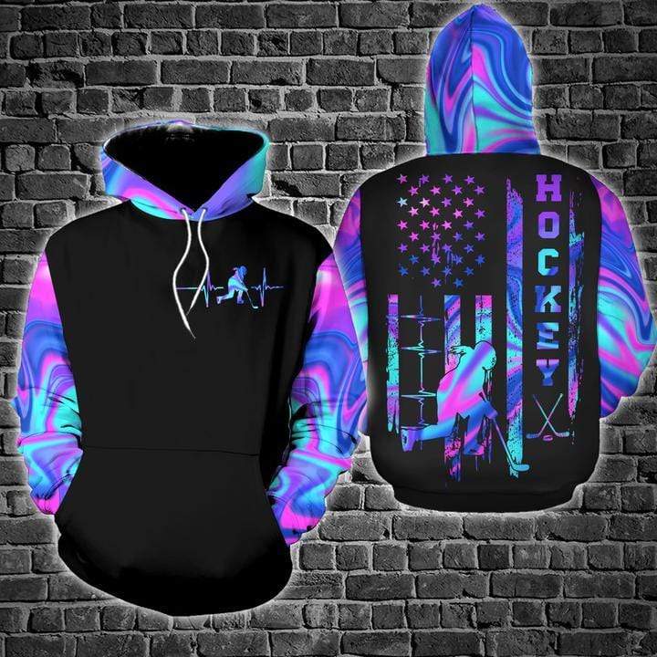 Hockey Girl Holographic Hoodie 3D